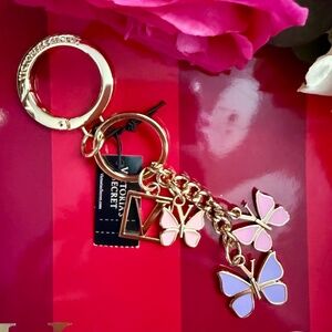 Victoria's Secret Multicolored Butterflies Keychain Purse Charm NWT